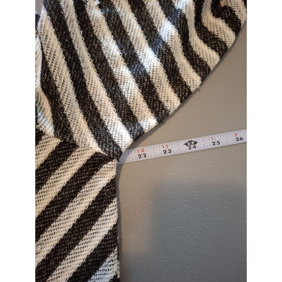 Ruby Rd Womens Striped Hooded Sweater L Black White Lagenlook Cabincore - Picture 6 of 7